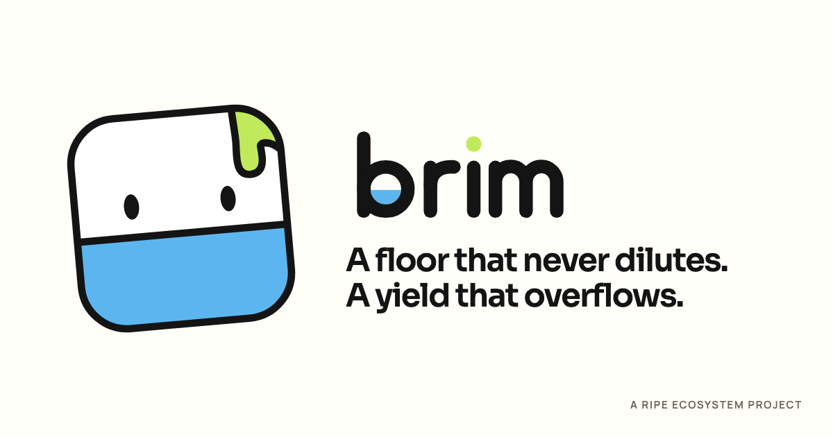 The Brim share card: the mascot beside the wordmark and the claim, A Ripe ecosystem project in the corner